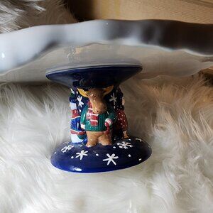 Vintage 2000 St. Nicholas Square “Holiday Friends” Christmas Pedestal Cake Stand